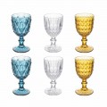 Cupe din sticlă colorată în sticlă decorată în relief, 12 bucăți - Angers