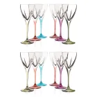 Ochelari de lichior în cristale ecologice colorate sau transparente 12 buc. - Amalgam Viadurini