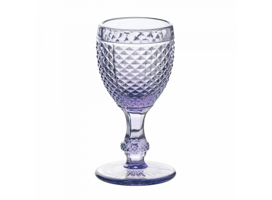 Cupe lichior în sticlă colorată și decorare romb 12 bucăți - Brillo Viadurini
