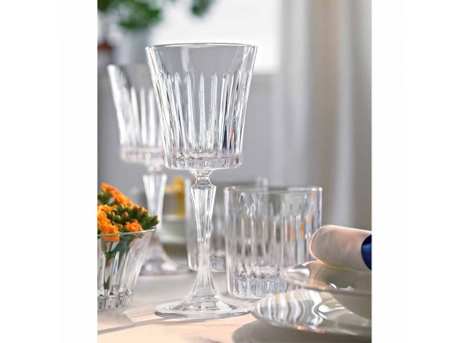 Design de pahare de vin și cocktail de lux în cristal ecologic 12 bucăți - Senzatempo Viadurini