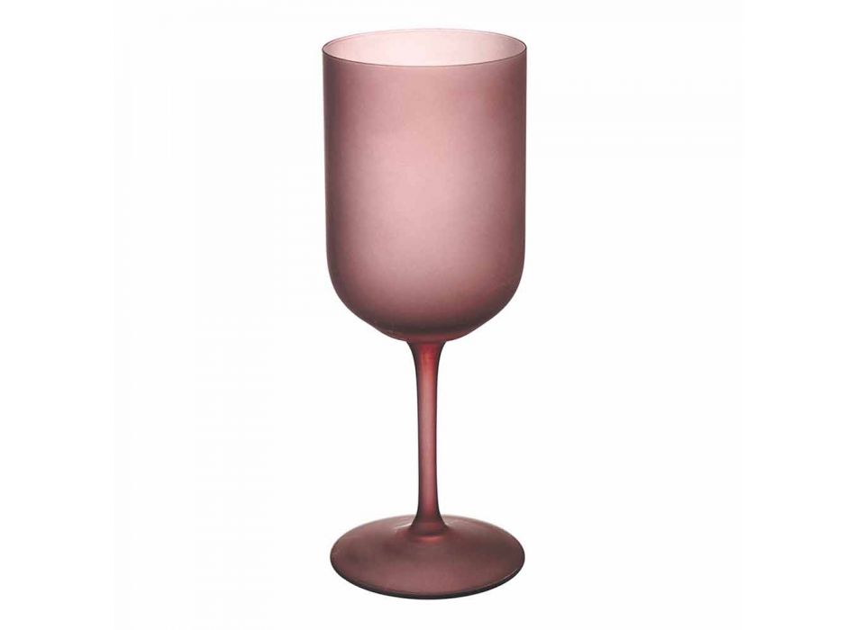 Pahare de vin din sticlă cu efect de pietriș colorat, 12 bucăți - toamnă Viadurini