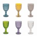 Pahare de vin sau apă în sticlă colorată și decor arabesc 12 bucăți - Maroc