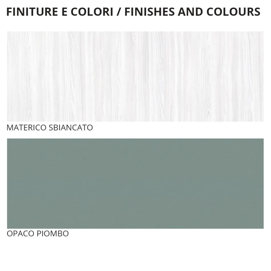 Cameră completă cu 4 elemente de design moderne Made in Italy - Mallorca Viadurini