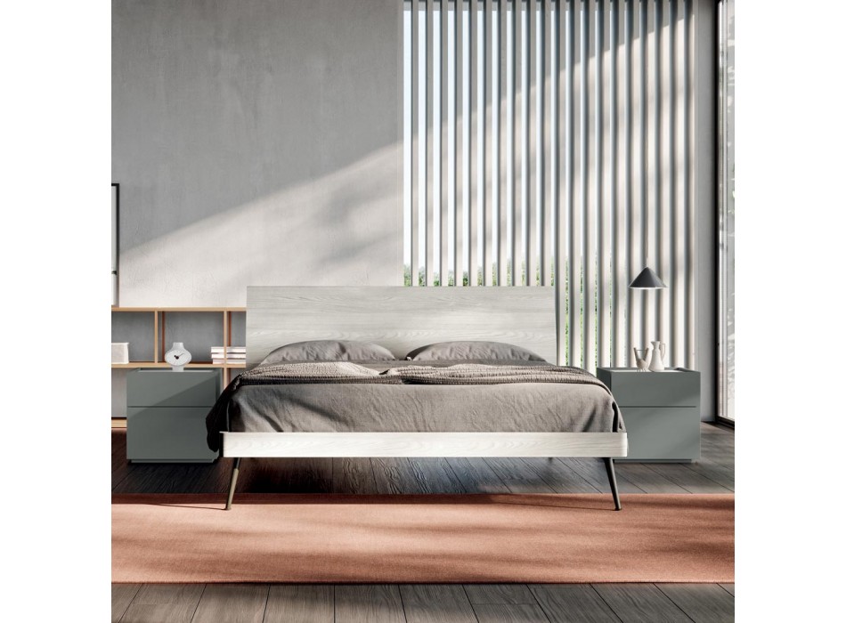 Cameră completă cu 4 elemente de design moderne Made in Italy - Mallorca Viadurini