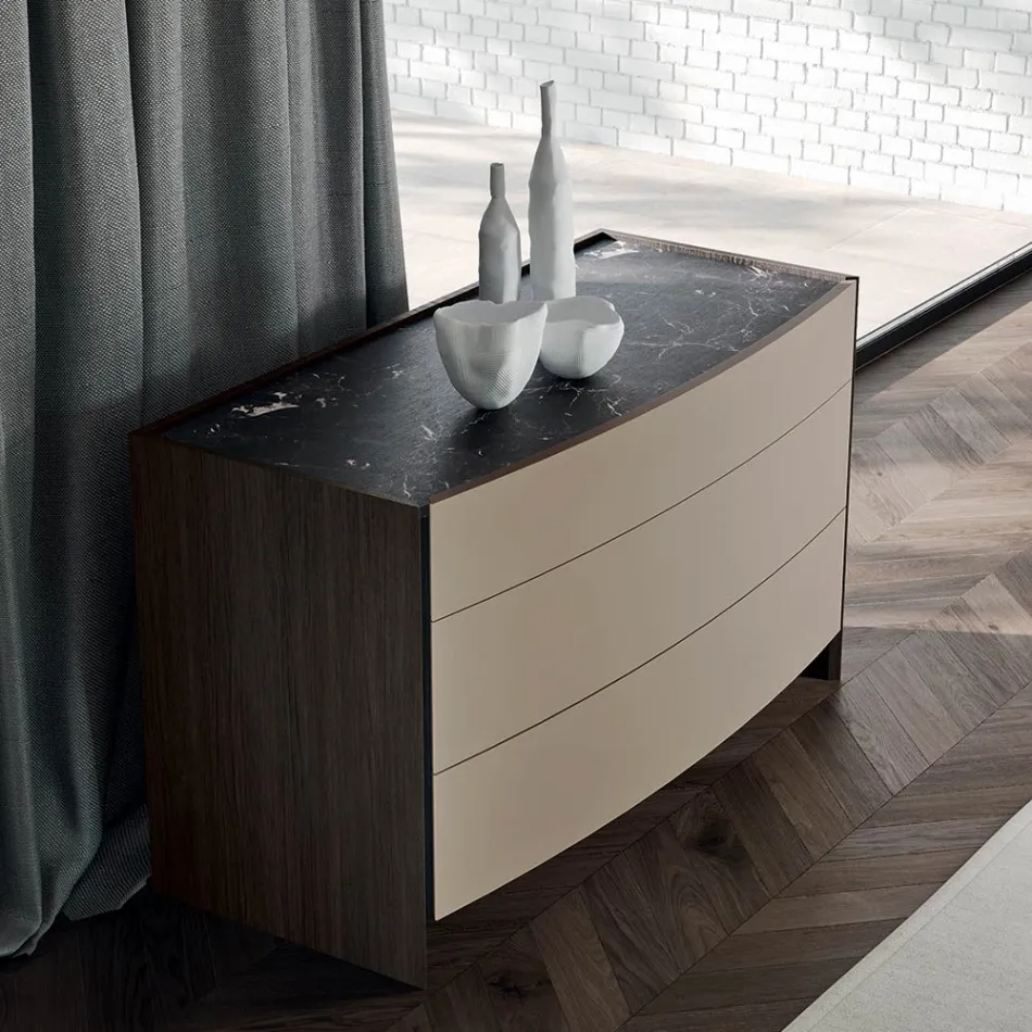 Dormitor în stil modern cu 4 elemente Made in Italy - Calimero Viadurini