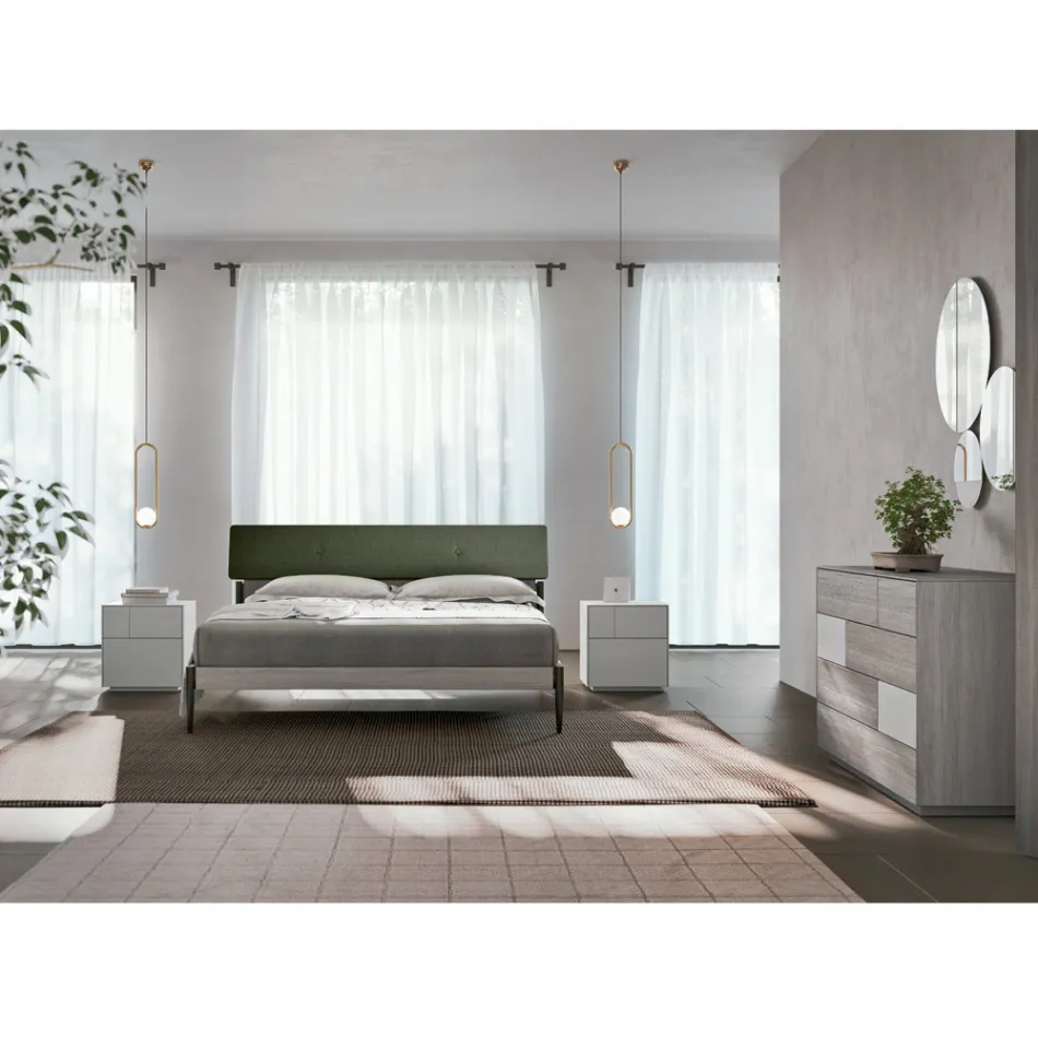 Dormitor complet cu 4 elemente moderne Made in Italy Precious - Verminia Viadurini