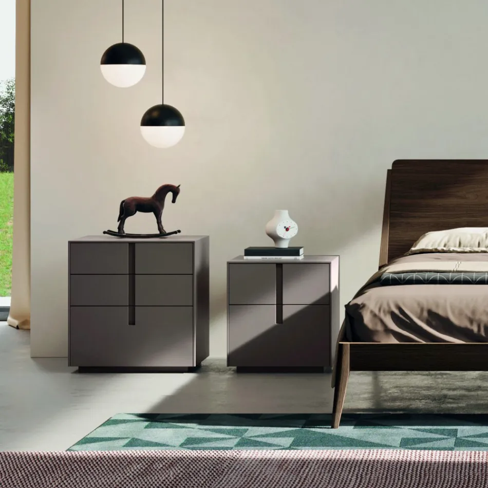 Dormitor complet cu 5 elemente în stil modern Made in Italy - Savanna Viadurini