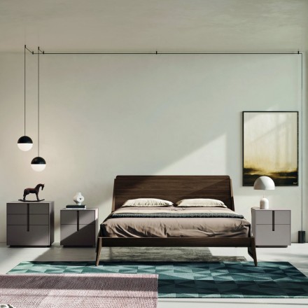 Dormitor complet cu 5 elemente în stil modern Made in Italy - Savanna Viadurini
