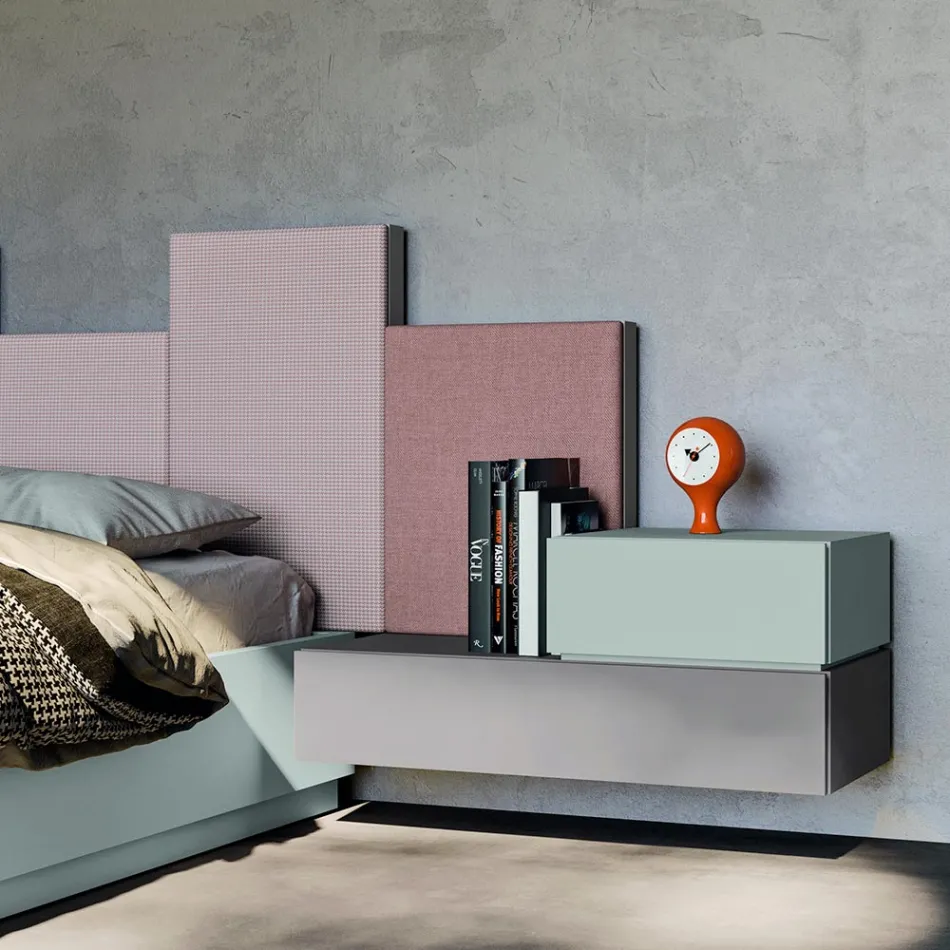 Dormitor complet cu 5 elemente Made in Italy De înaltă calitate - Cuarț Viadurini