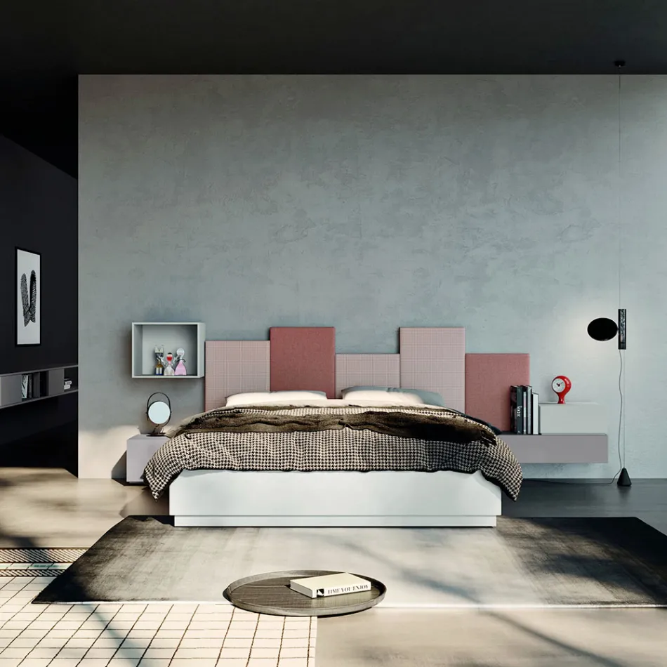 Dormitor complet cu 5 elemente Made in Italy De înaltă calitate - Cuarț Viadurini