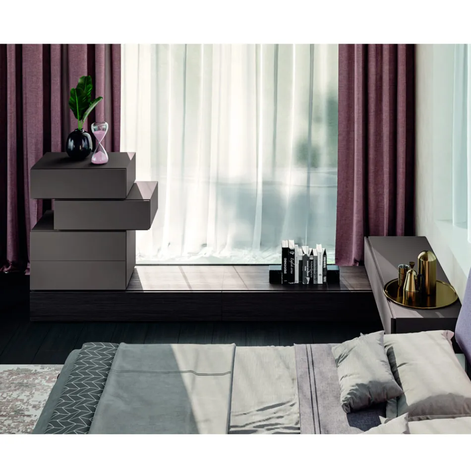 Dormitor de lux complet cu 6 elemente Made in Italy - Adige Viadurini