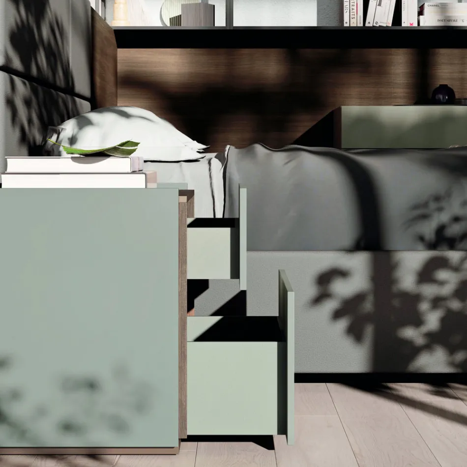 Dormitor dublu cu 5 elemente de lux Made in Italy - Smarald Viadurini