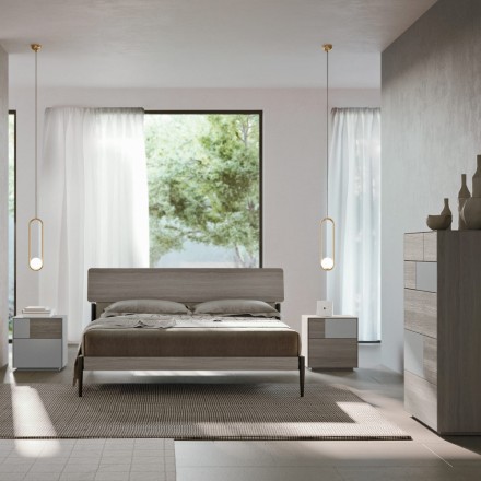 Dormitor modern cu 4 elemente în stil modern Made in Italy - Lusinda Viadurini