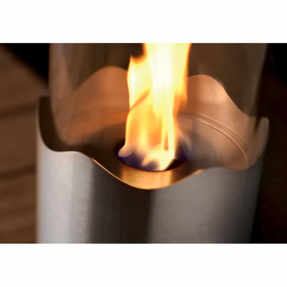 Semineu bioetanolului din oțel inoxidabil și masă de sticlă Leon, realizate în Italia Viadurini