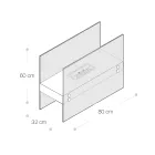 Semineu de podea cu bioetanol din metal alb si sticla securizata - Timon Viadurini
