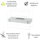 Semineu de podea cu bioetanol din metal alb si sticla securizata - Timon Viadurini