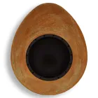 Șemineu de perete cu bioetanol din oțel vopsit cu design oval - Guiscard Viadurini