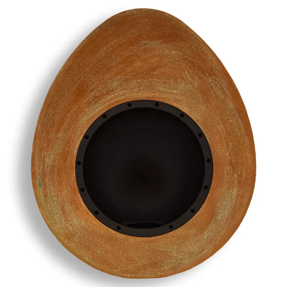 Șemineu de perete cu bioetanol din oțel vopsit cu design oval - Guiscard Viadurini