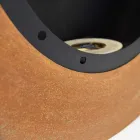 Șemineu de perete cu bioetanol din oțel vopsit cu design oval - Guiscard Viadurini