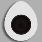 Șemineu de perete cu bioetanol din oțel vopsit cu design oval - Guiscard Viadurini