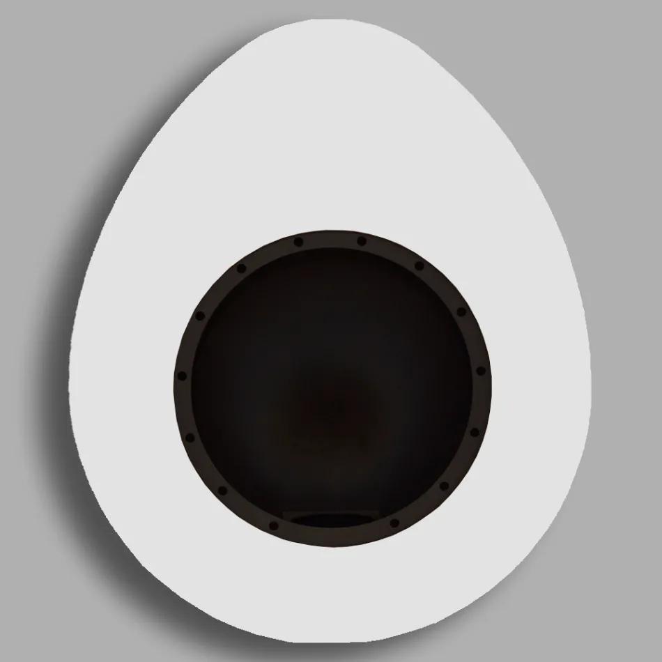 Șemineu de perete cu bioetanol din oțel vopsit cu design oval - Guiscard Viadurini