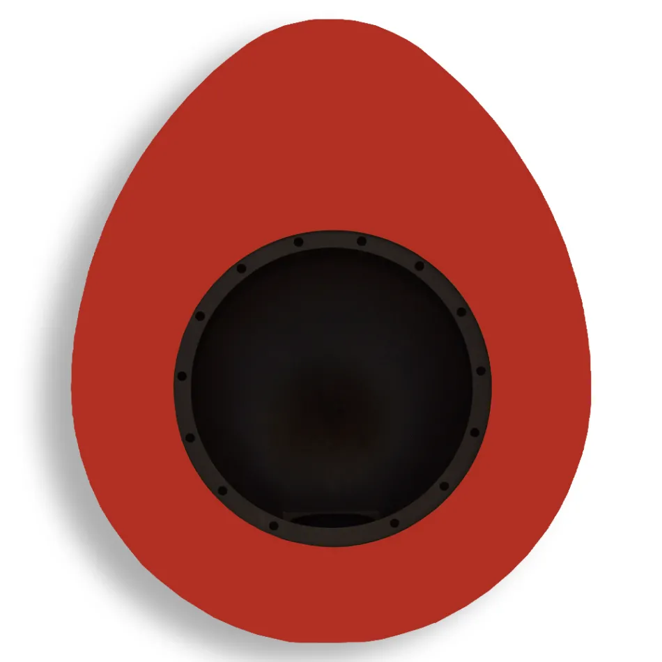 Șemineu de perete cu bioetanol din oțel vopsit cu design oval - Guiscard Viadurini