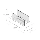 Semineu de masa cu bioetanol din sticla securizata si metal negru - Fiandre Viadurini