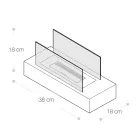 Semineu de masa cu bioetanol din sticla securizata si metal - argintiu Viadurini