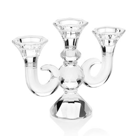 Candelabre din cristal cu 3 flăcări Design de lux Made in Italy - Genoveffa Viadurini