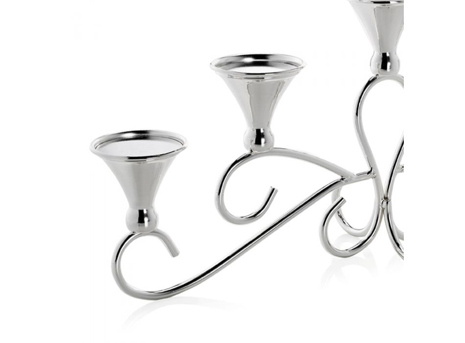 5 candelabre armate în design italian de lux din metal argintat - Peleo Viadurini
