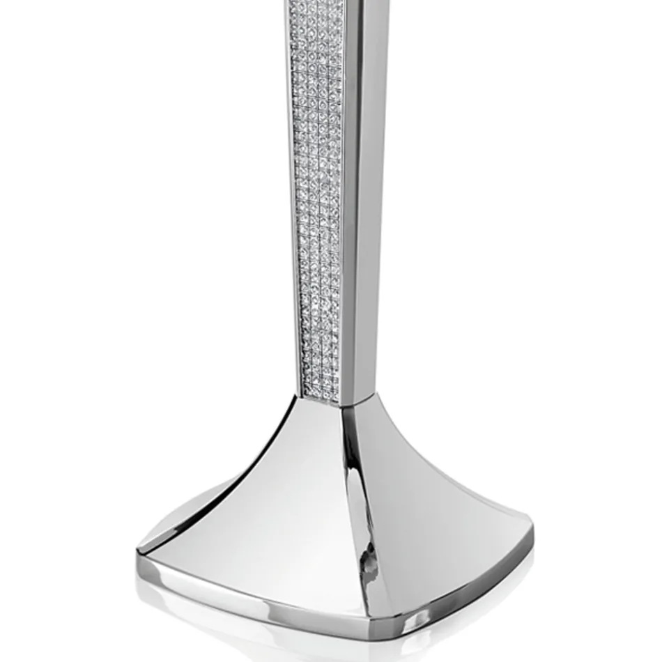 Candelabre de lux cu 3 rânduri din metal argintiu cu sclipici - Sbrillo Viadurini