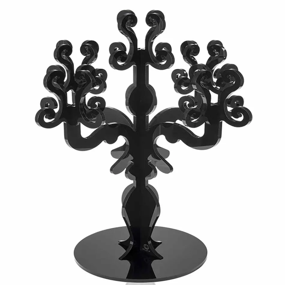 Inalt design de candelabre renaissance, 5 brate in plexiglas Aragon Viadurini