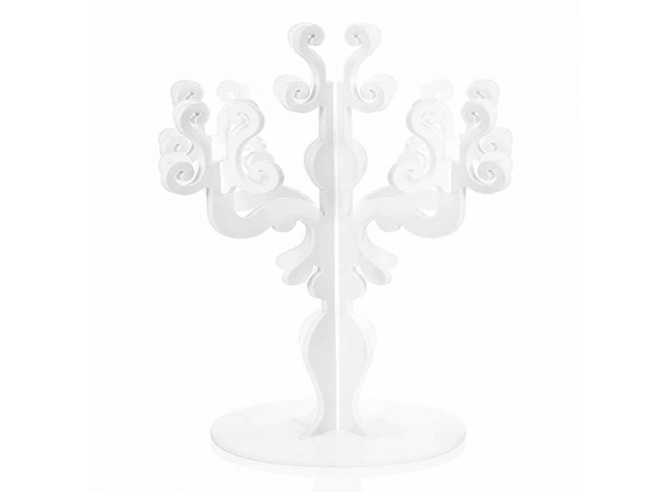 Inalt design de candelabre renaissance, 5 brate in plexiglas Aragon Viadurini