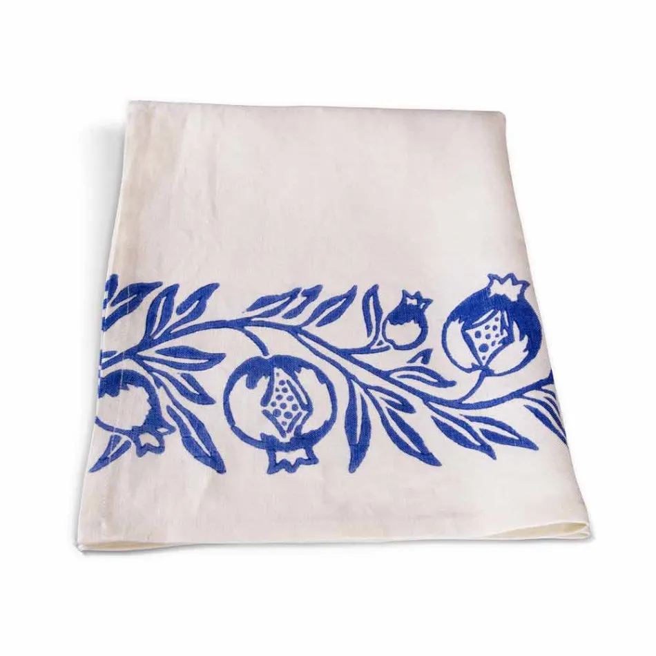 Pânză de lenjerie artizanală italiană cu design imprimat manual - mărci comerciale Viadurini