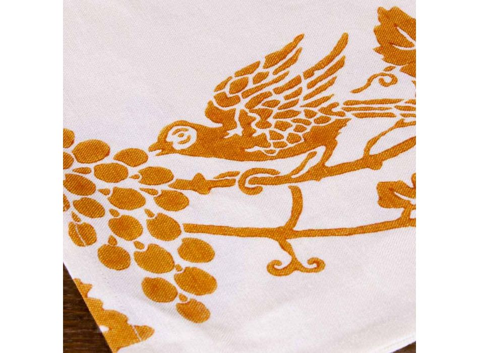 Pânză de lenjerie artizanală italiană cu design imprimat manual - mărci comerciale Viadurini