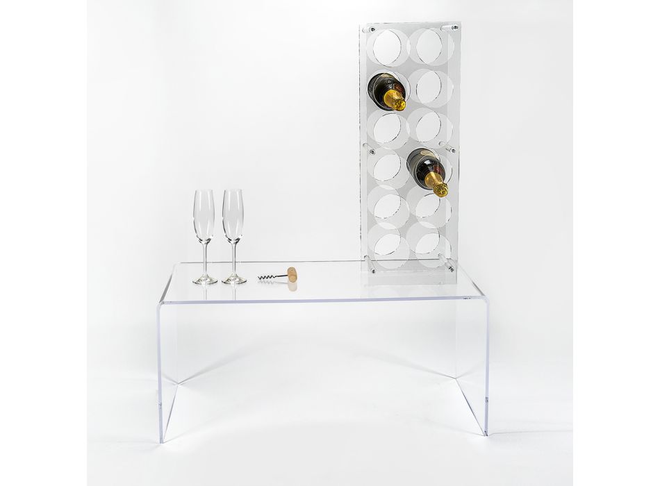 Suport pentru sticle din plexiglas transparent Made in Italy - Wines Viadurini