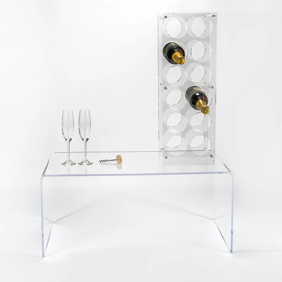 Suport pentru sticle din plexiglas transparent Made in Italy - Wines Viadurini