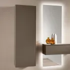Cuier de haine din melamină lăcuită cu ușă din MDF și raft interior - Lunis Viadurini