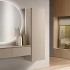 Cuier de haine din melamină lăcuită cu ușă din MDF și raft interior - Lunis Viadurini