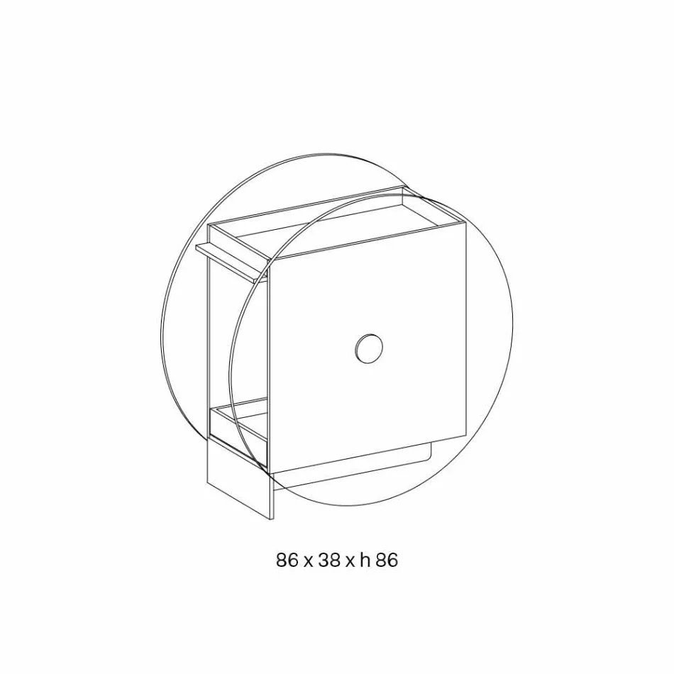 Cărucior de bar în sticlă extra-clară cu roți și tavă extractibilă - Pigolo Viadurini