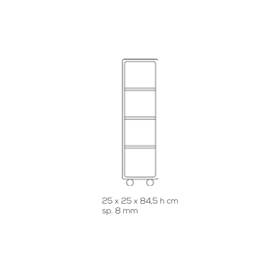 Coloana Troler din Cristal Acrilic Transparent 1 sau 3 Rafturi - Minervo Viadurini