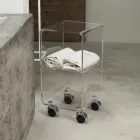 Coloana Troler din Cristal Acrilic Transparent 1 sau 3 Rafturi - Minervo Viadurini