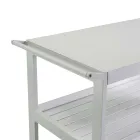 Cărucior din aluminiu cu diferite finisaje, cu roți și 3 rafturi - Cort Viadurini