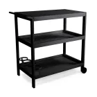 Cărucior din aluminiu cu diferite finisaje, cu roți și 3 rafturi - Cort Viadurini