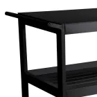 Cărucior din aluminiu cu diferite finisaje, cu roți și 3 rafturi - Cort Viadurini