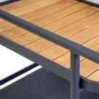 Cărucior din aluminiu în diferite finisaje cu roți și detalii din lemn de tec - Cort Viadurini