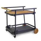 Cărucior din aluminiu în diferite finisaje cu roți și detalii din lemn de tec - Cort Viadurini