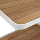 Cărucior din aluminiu în diferite finisaje, cu roți și blat din tec - Cort Viadurini