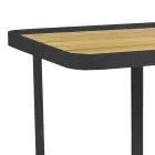 Cărucior din aluminiu în diferite finisaje, cu roți și blat din tec - Cort Viadurini