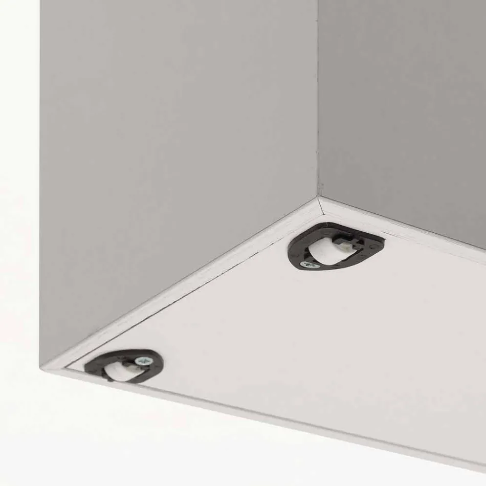 Cărucior extensibil în melamină albă cu pori deschisi Columbus Viadurini